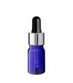 Glasflasche 5 ml blau mit silberner Pipette [2]