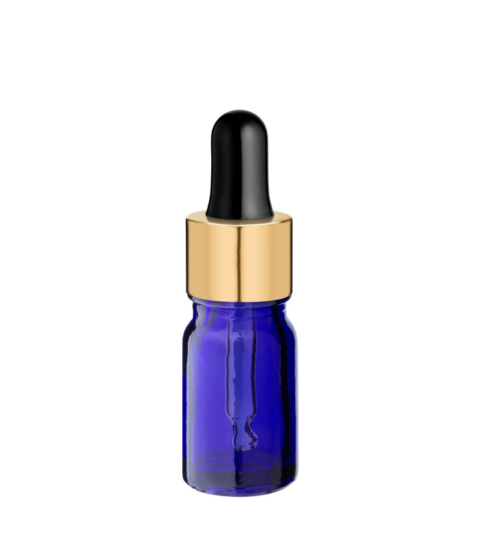 Pipettenflasche aus blauem Glas mit Aluminium Tropfer