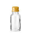 Glasflasche 10 ml klar mit goldenem Aluminium-Schraubverschluss