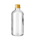 Glasflasche 100 ml klar mit goldenem Aluminium-Schraubverschluss