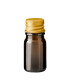 Glasflasche 5 ml braun mit goldenem Aluminium-Schraubverschluss