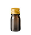 Glasflasche 5 ml braun mit goldenem Aluminium-Schraubverschluss