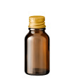 Glasflasche 15 ml braun mit goldenem Aluminium-Schraubverschluss