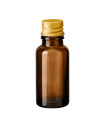 Glasflasche 20 ml braun mit goldenem Aluminium-Schraubverschluss