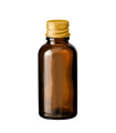 Glasflasche 30 ml braun mit goldenem Aluminium-Schraubverschluss
