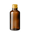 Glasflasche 50 ml braun mit goldenem Aluminium-Schraubverschluss