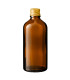 Glasflasche 100 ml braun mit goldenem Aluminium-Schraubverschluss