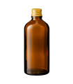 Glasflasche 100 ml braun mit goldenem Aluminium-Schraubverschluss