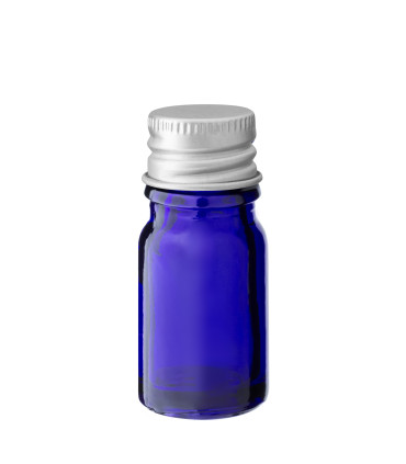 Glasflasche blau 5 ml mit Aluminiumverschluss | B2B