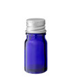 Glasflasche 5 ml blau mit silbernem Aluminium-Schraubverschluss