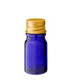 Glasflasche 5 ml blau mit goldenem Aluminium-Schraubverschluss