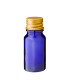 Glasflasche 10 ml blau mit goldenem Aluminium-Schraubverschluss