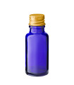 Glasflasche 20 ml blau mit goldenem Aluminium-Schraubverschluss