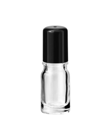 Glasflasche 5 ml klar Roll-on mit schwarzem Schraubverschluss [2]