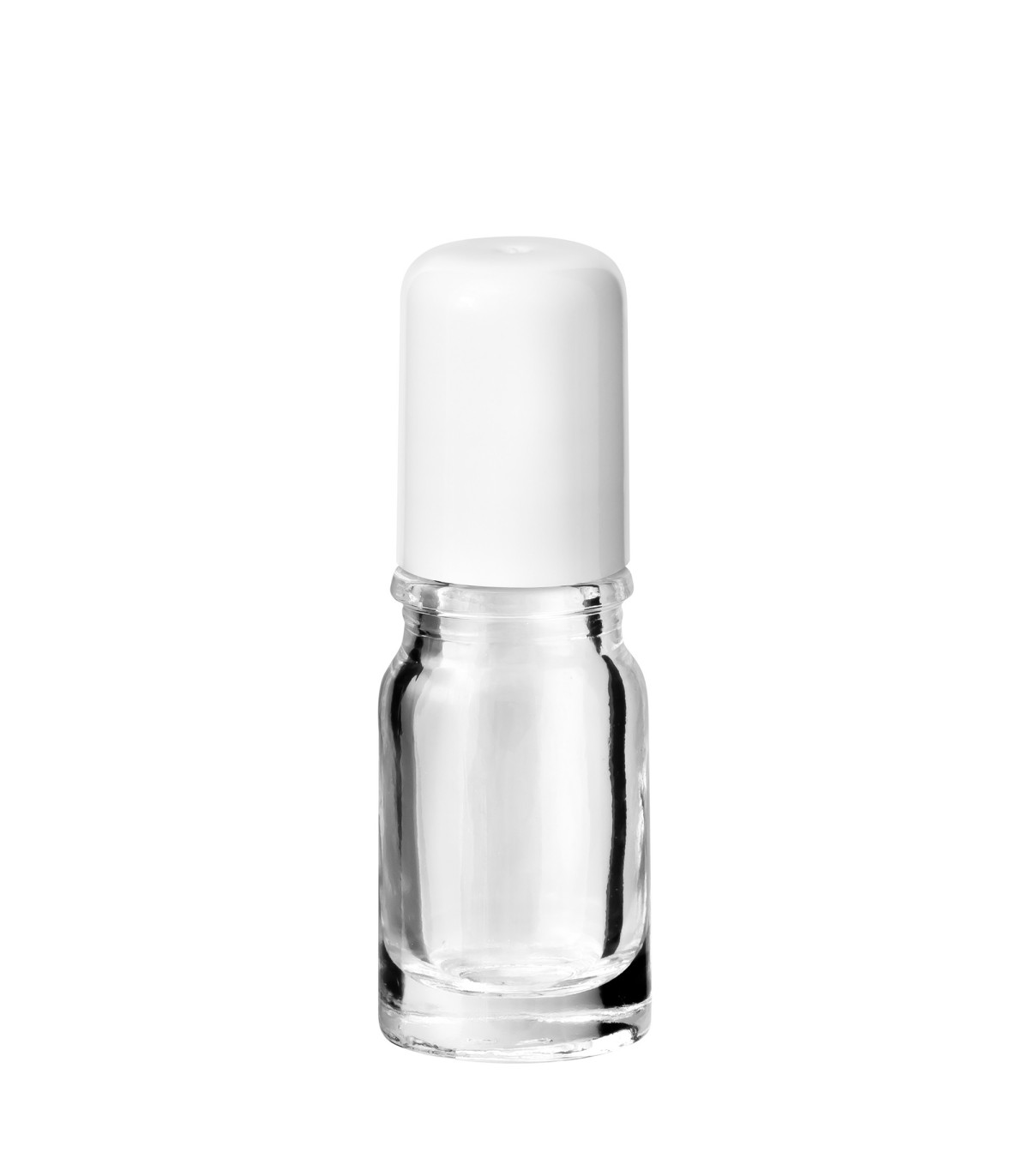 Glasflasche 5 ml klar Roll-on mit weißem Schraubverschluss [2]