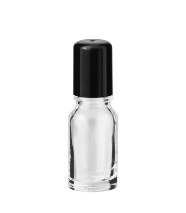 Glasflasche 10 ml klar Roll-on mit schwarzem Schraubverschluss [2]