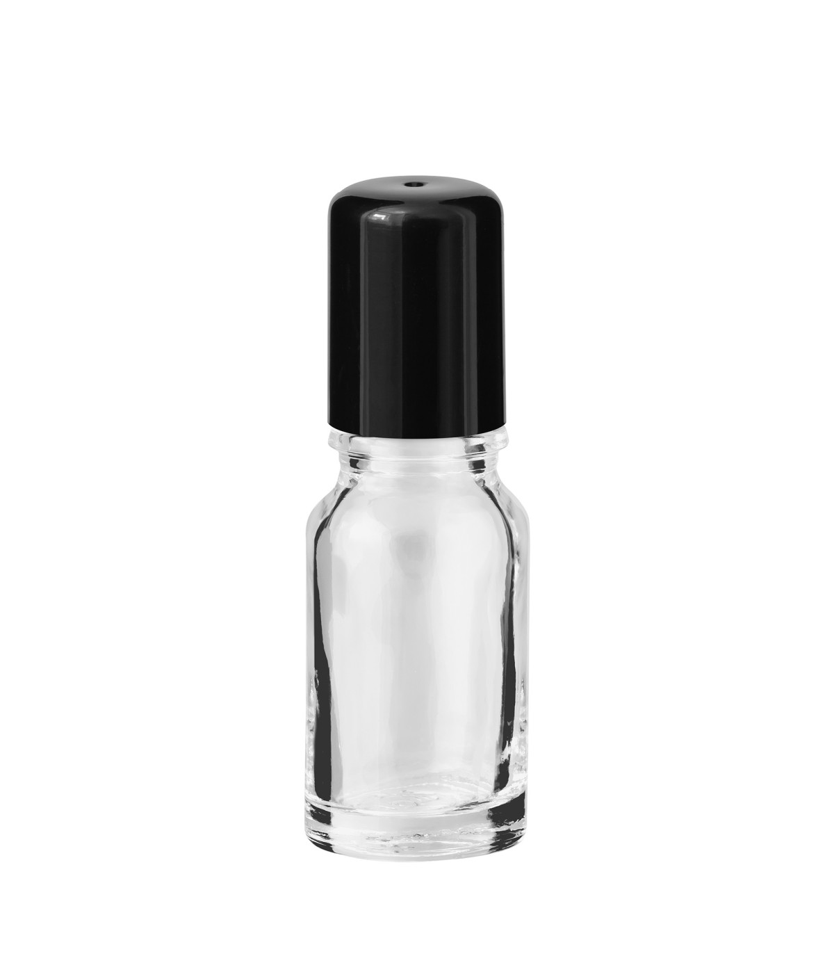 Glasflasche 10 ml klar Roll-on mit schwarzem Schraubverschluss [2]