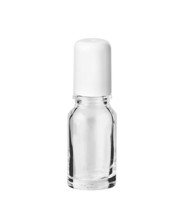 Glasflasche 10 ml klar Roll-on mit weißem Schraubverschluss [2]