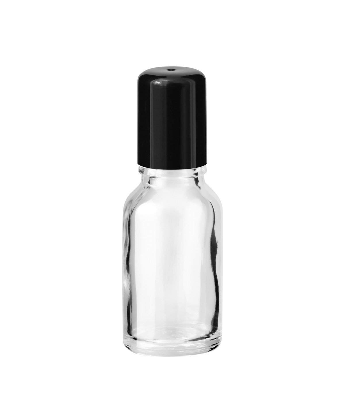 Glasflasche 15 ml klar Roll-on mit schwarzem Schraubverschluss [2]