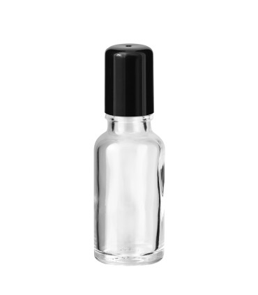 Glasflasche 20 ml klar Roll-on mit schwarzem Schraubverschluss [2]