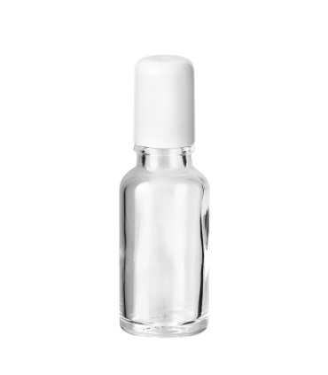 Glasflasche 20 ml klar Roll-on mit weißem Schraubverschluss [2]