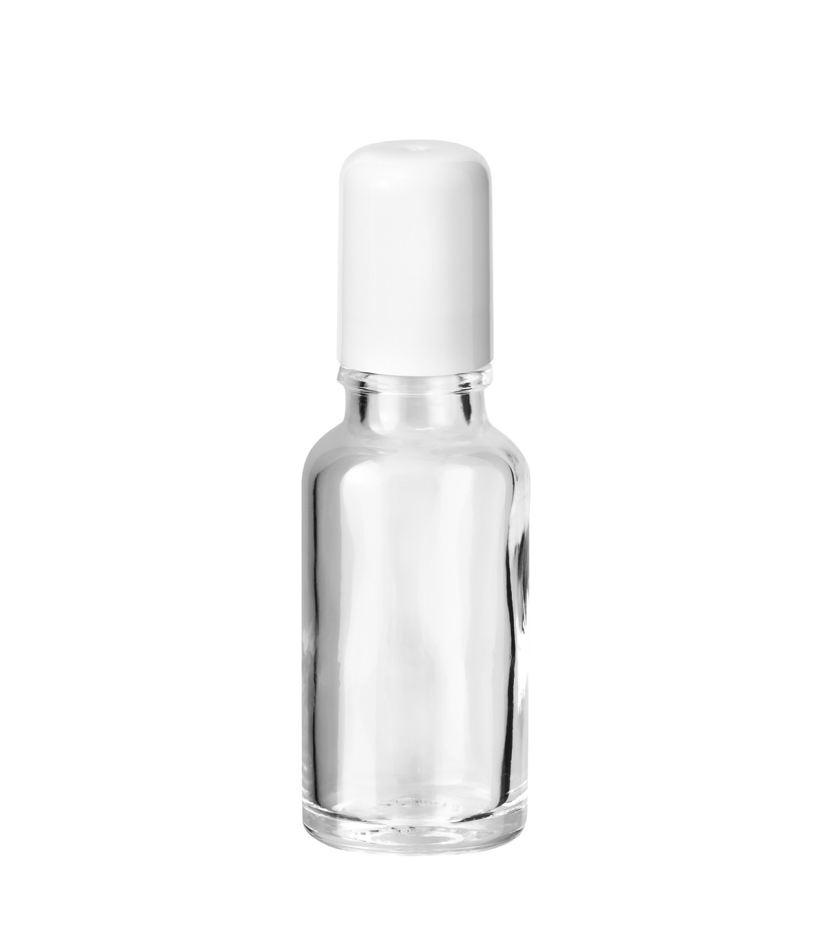 Glasflasche 20 ml klar Roll-on mit weißem Schraubverschluss [2]
