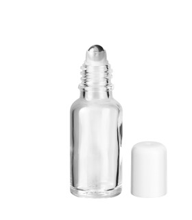 Klarglasflasche 20 ml Roll-on mit weißem Schraubverschluss [2]