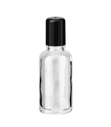 Glasflasche 30 ml klar Roll-on mit schwarzem Schraubverschluss [2]