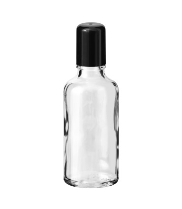 Glasflasche 50 ml klar Roll-on mit schwarzem Schraubverschluss [2]
