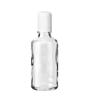 Glasflasche 50 ml klar Roll-on mit weißem Schraubverschluss [2]