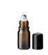 Glasflasche 5 ml braun Roll-on mit schwarzem Schraubverschluss [2]