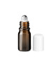 Glasflasche 5 ml braun Roll-on mit weißem Schraubverschluss [2]