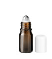 Glasflasche 5 ml braun Roll-on mit weißem Schraubverschluss [2]