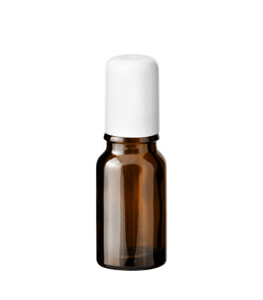 Glasflasche 10 ml braun Roll-on mit weißem Schraubverschluss [2]