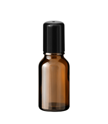 Glasflasche 15 ml braun Roll-on mit schwarzem Schraubverschluss [2]