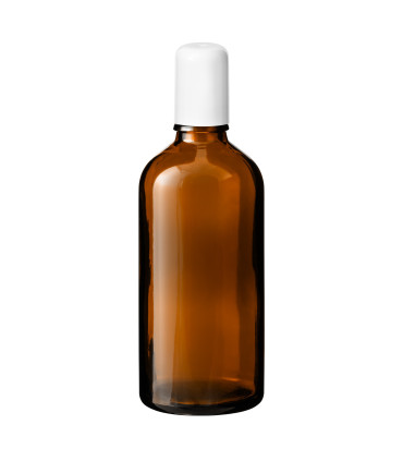 Glasflasche 100 ml braun Roll-on mit weißem Schraubverschluss [2]