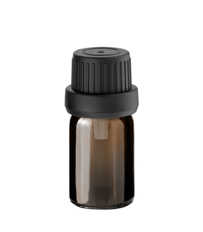 Braune Glasflasche 5 ml mit schwarzem Tropfer [2]