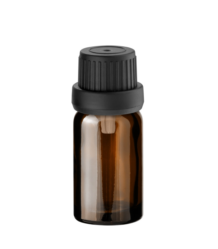 Braune Glasflasche 10 ml mit schwarzem Tropfer [2]
