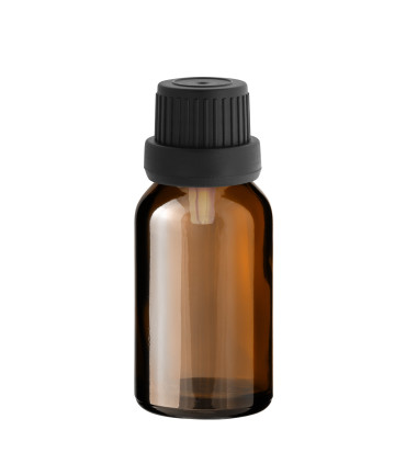 Glasflasche 15 ml braun mit schwarzem Tropfer [2]