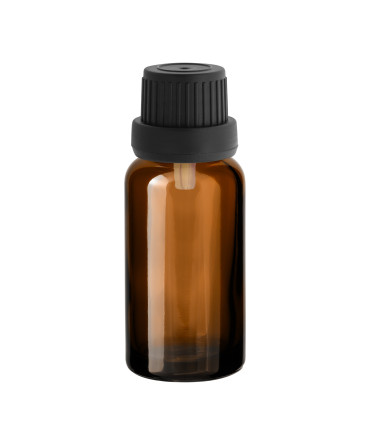 Glasflasche 20 ml braun mit schwarzem Tropfer [2]