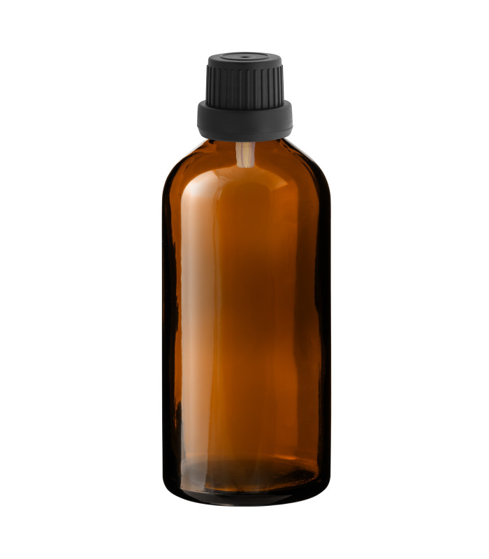 Glasflasche 100 ml braun mit schwarzem Tropfer [2]