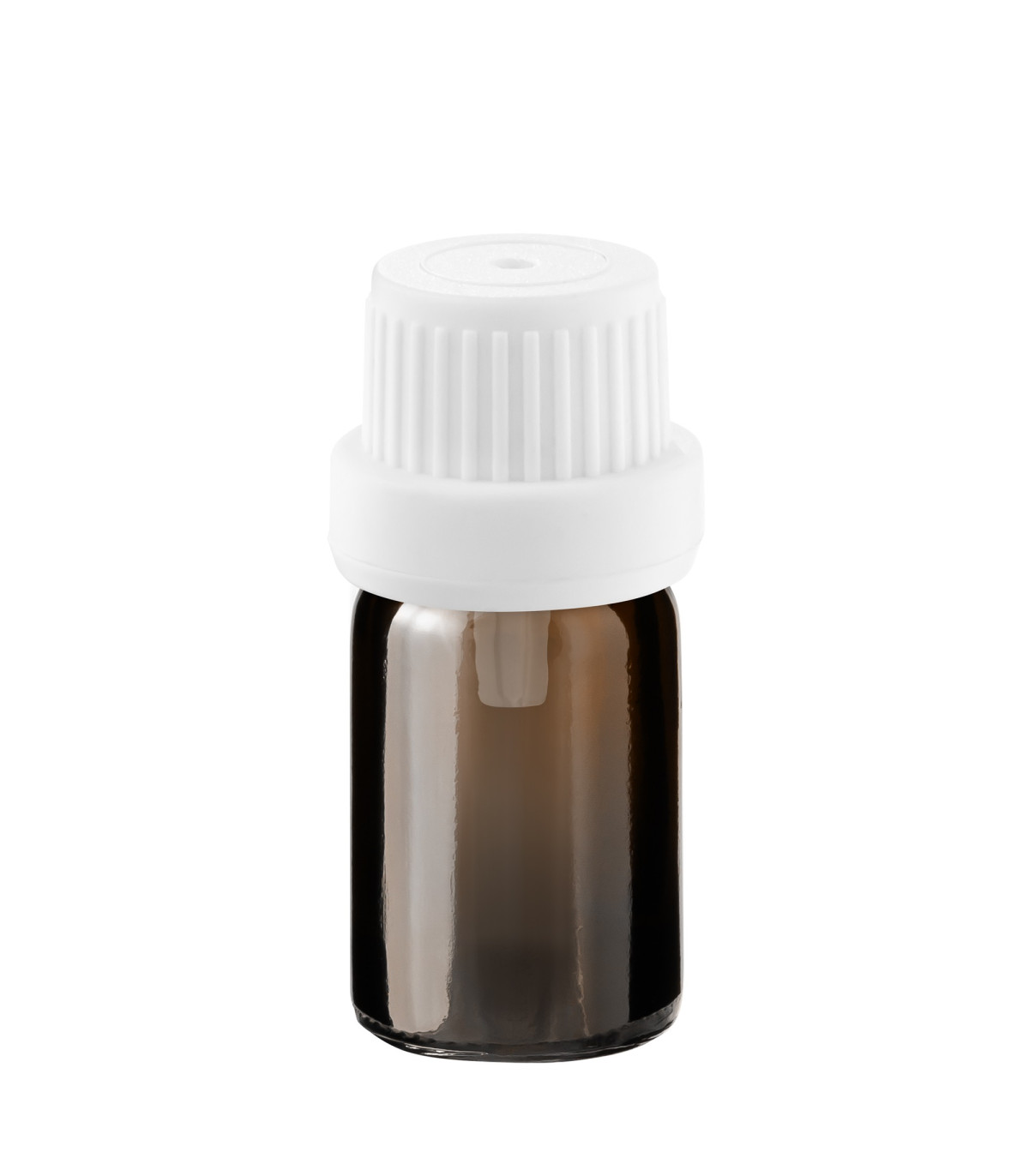 Glasflasche 5 ml braun mit weißem Tropfer [2]