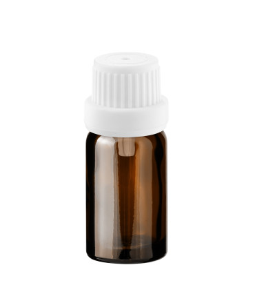 Braune Glasflasche 10 ml mit weißem Tropfer [2]