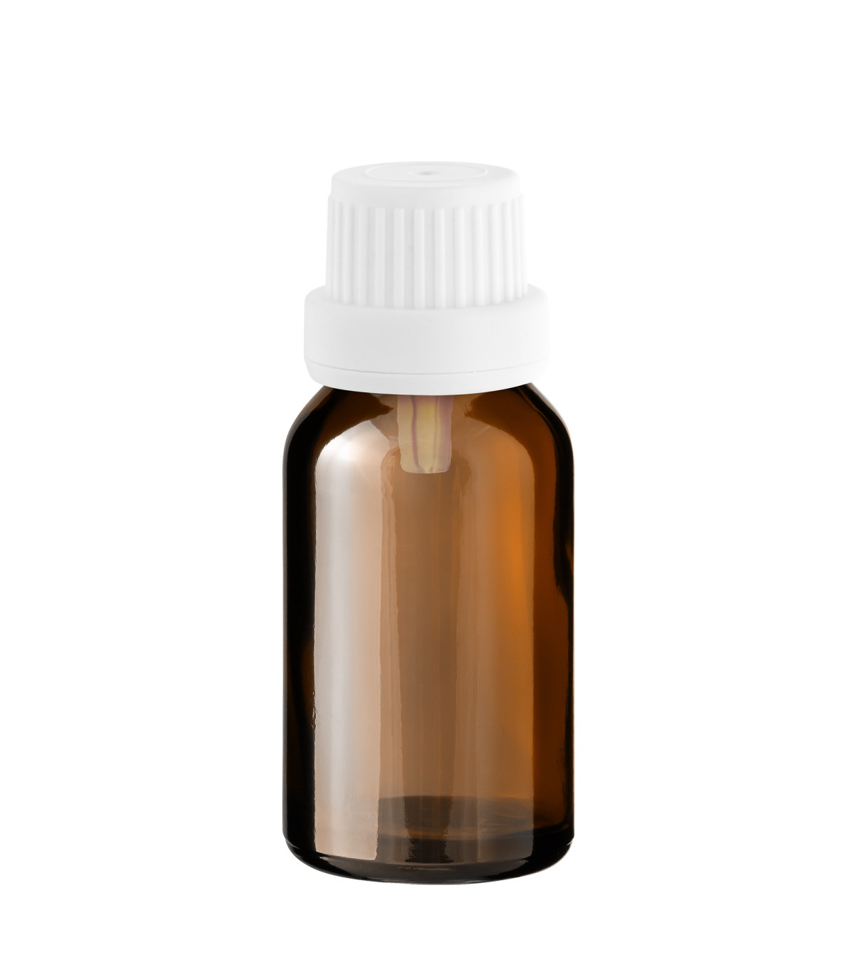 Glasflasche 15 ml braun mit weißem Tropfer [2]