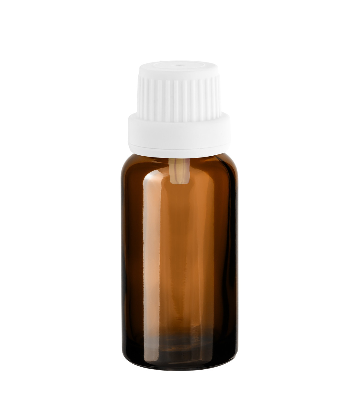 Glasflasche 20 ml braun mit weißem Tropfer [2]