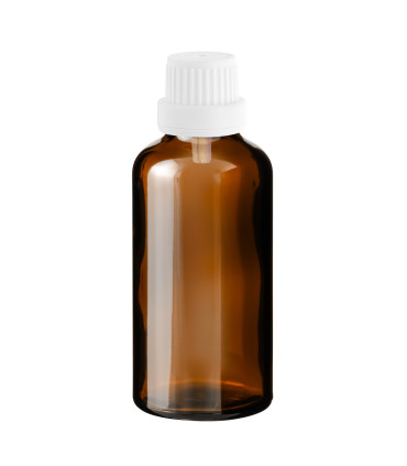 Glasflasche 50 ml braun mit weißem Tropfer [2]