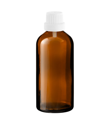Glasflasche 100 ml braun mit weißem Tropfer [2]