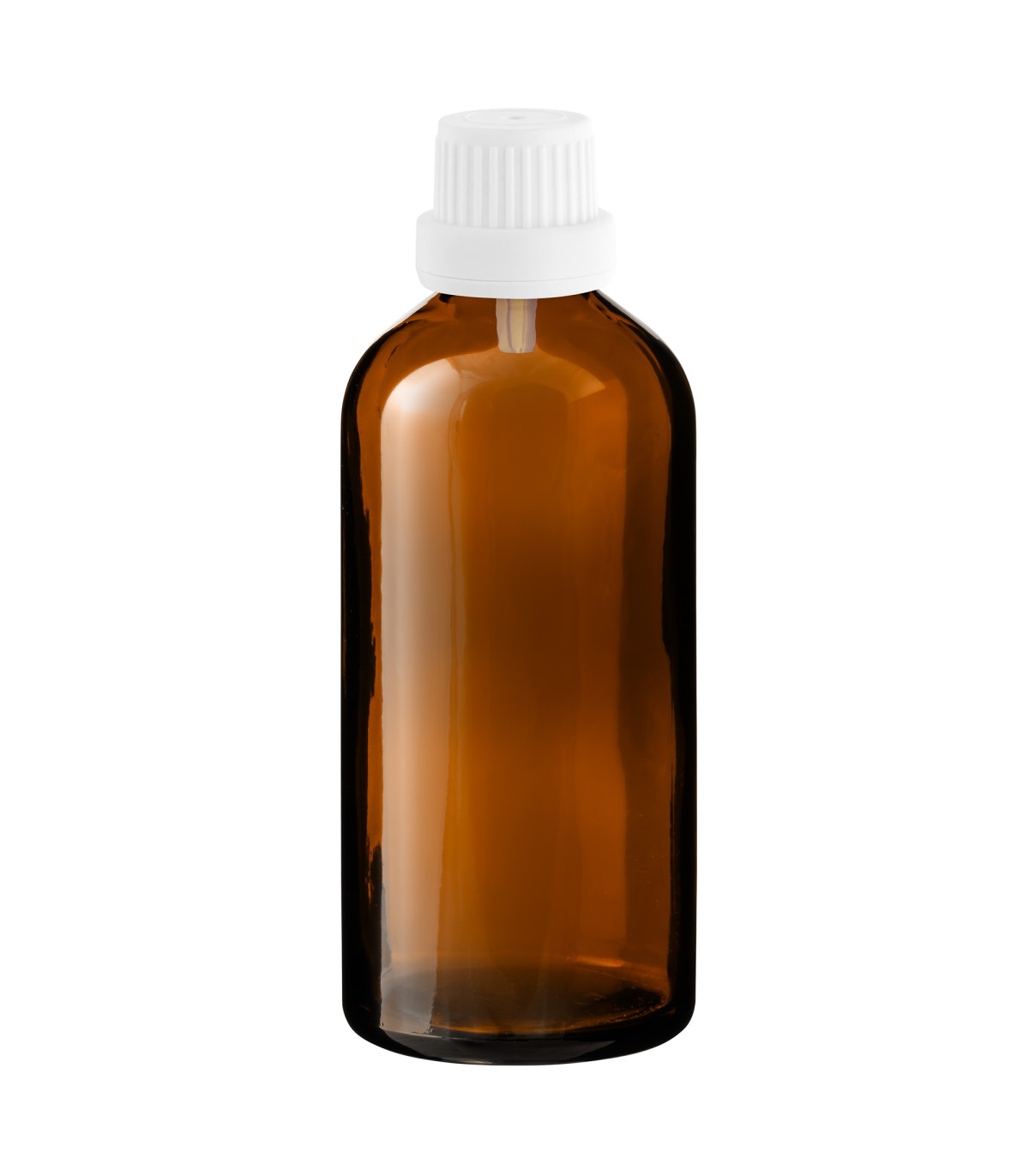 Glasflasche 100 ml braun mit weißem Tropfer [2]