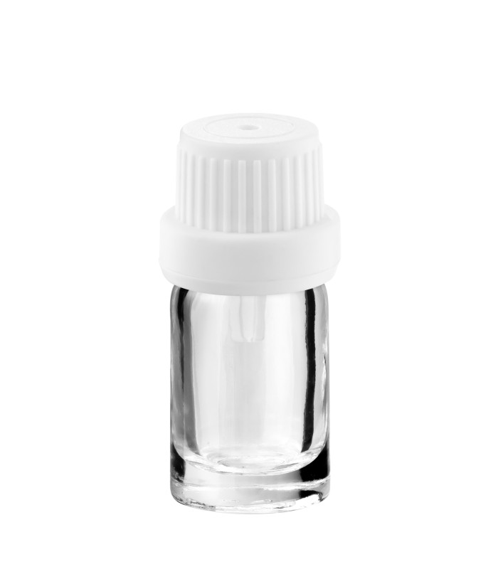 Glasflasche 5 ml klar mit weißem Tropfer [2]
