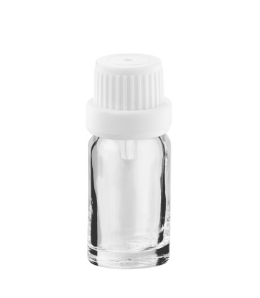 Glasflasche 10 ml klar mit weißem Tropfer [2]
